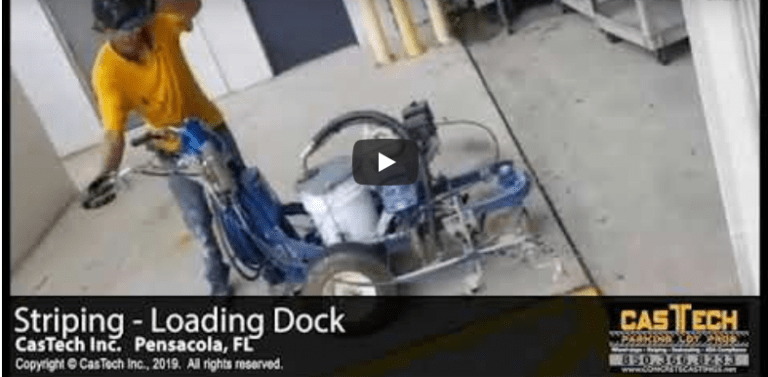 Screenshot of Striping Loading Dock video -parking lot maintenance, sealcoating, asphalt repair-
