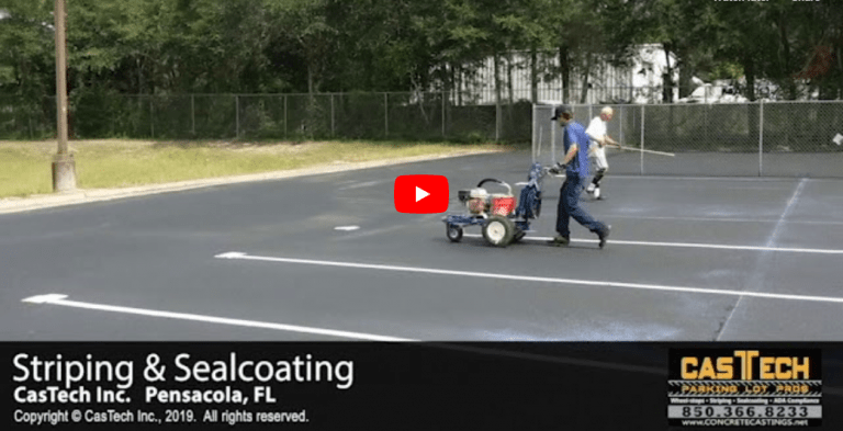 Striping and Sealcoating video -parking lot maintenance, sealcoating, asphalt repair-