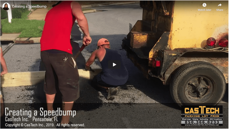 creating-a-speedbump-parkinglot-maintenance -parking lot maintenance, sealcoating, asphalt repair-