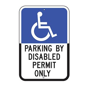 handicap parking sign ada parking by disabled permit only sign