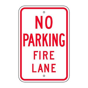 no parking fire lane sign