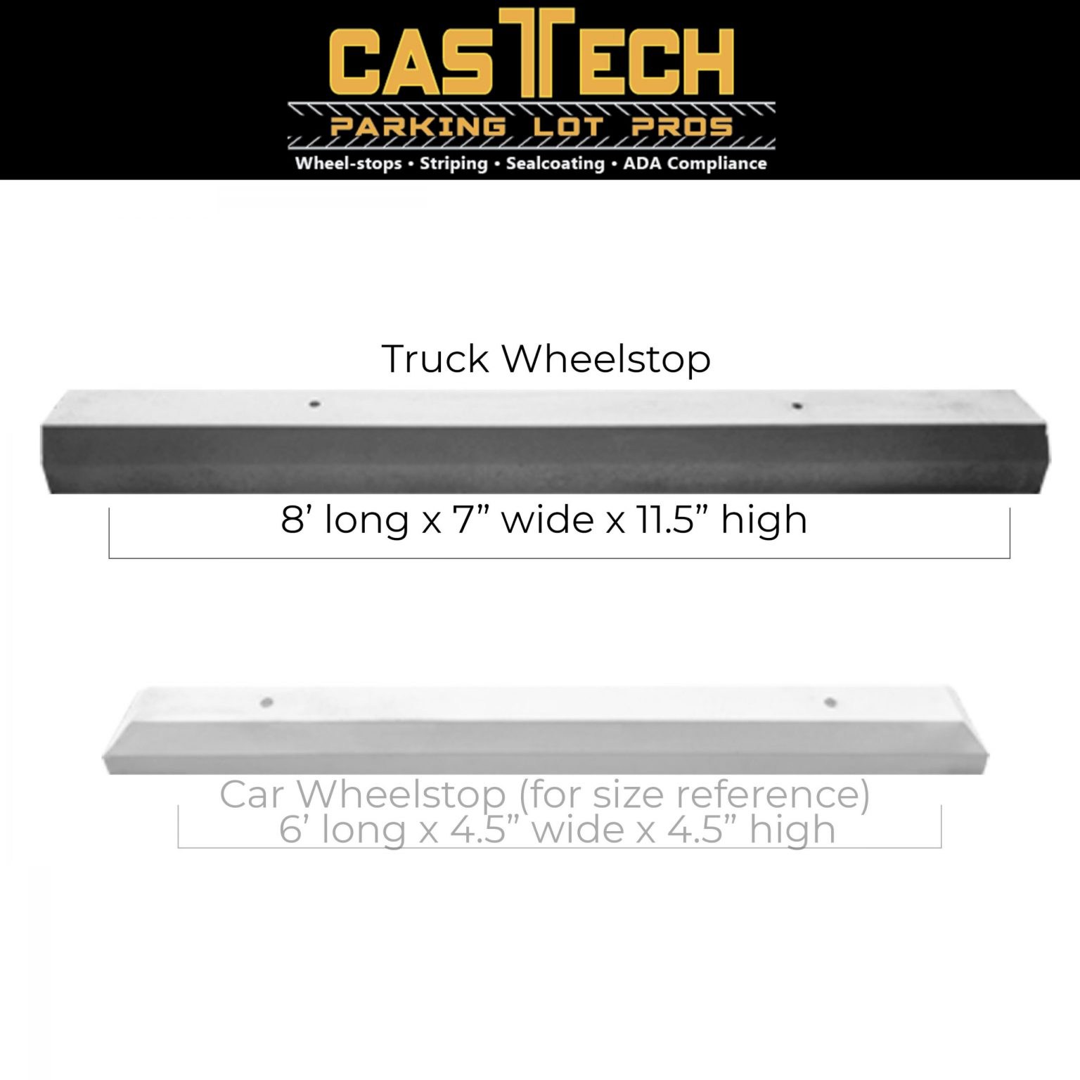 Buy Concrete Wheel Stops Online Fast Shipping to select counties in FL, GA, AL, MS