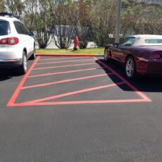 Parking lot fire lane striping goring