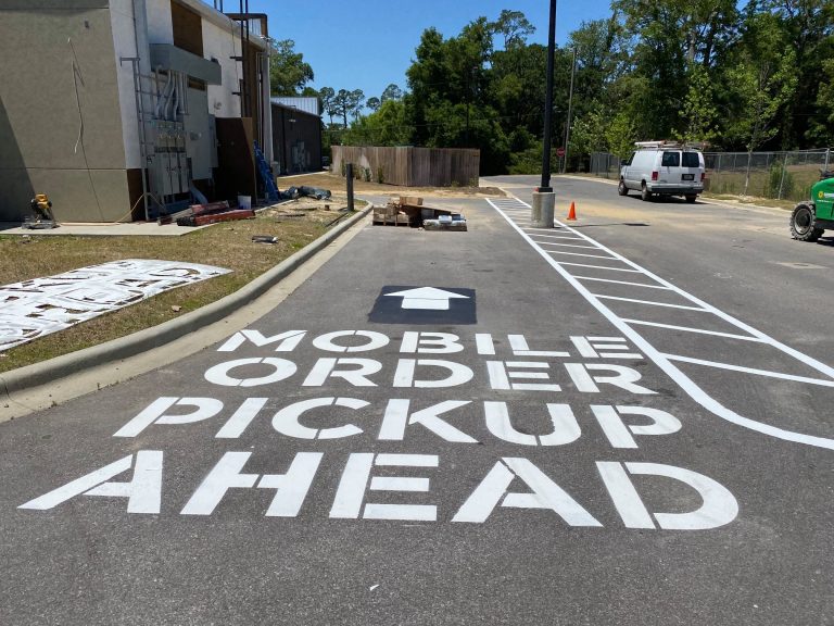 Parking-Lot-Maintenance-lane-marker-pensacola-1 Traffic Markers Directional Markers