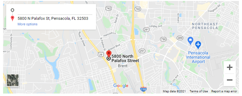 Map to 5800 N. Palafox St. Pensacola, FL 32503