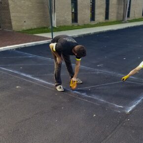 pensacola parking lot sealcoating striping crack seal example