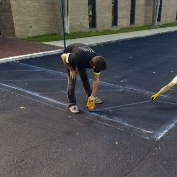 pensacola parking lot sealcoating striping crack seal example