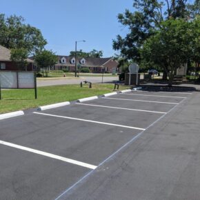 pensacola parking lot sealcoating striping crack seal example