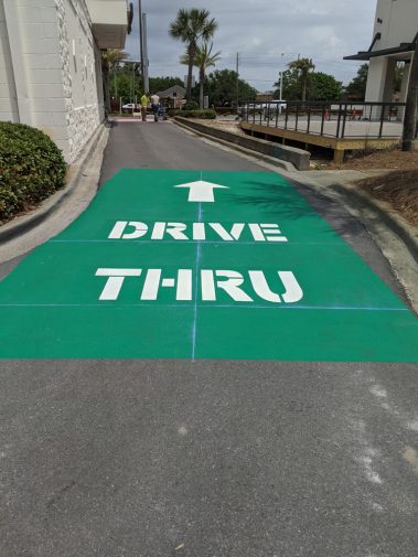 pensacola parking lot stencil do not enter drive thru